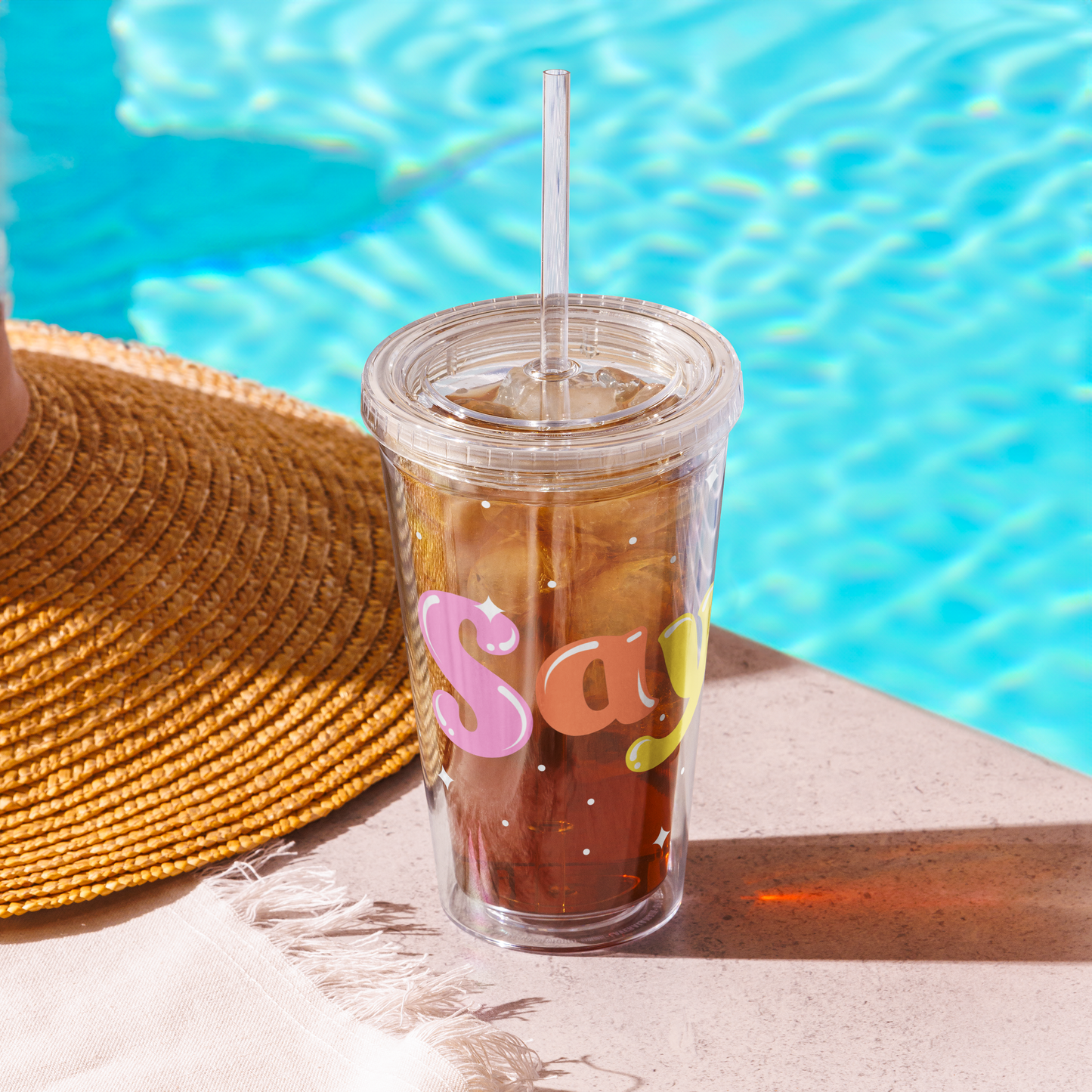 Say Gay Clear Plastic Tumbler